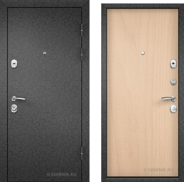 Дверь уличная на дачу с напылением железная отделка ламинат