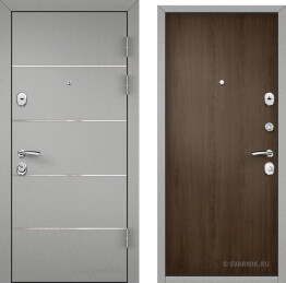 Дверь усиленная квартирная серебро отделка ламинат