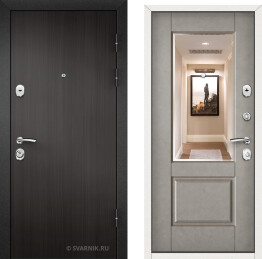 Дверь входная с зеркалом на дачу ламинат — МДФ